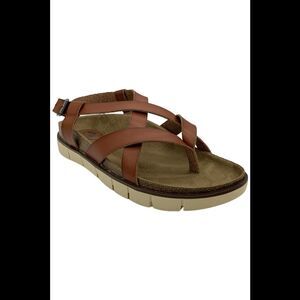 Mia Amore Women's Elain Footbed Sandals Cognac - Wide